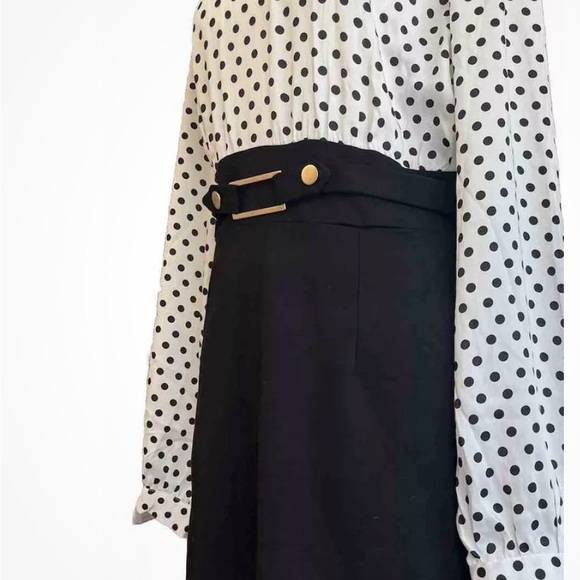 Venus white & black polka dot dress - Picture 3 of 10